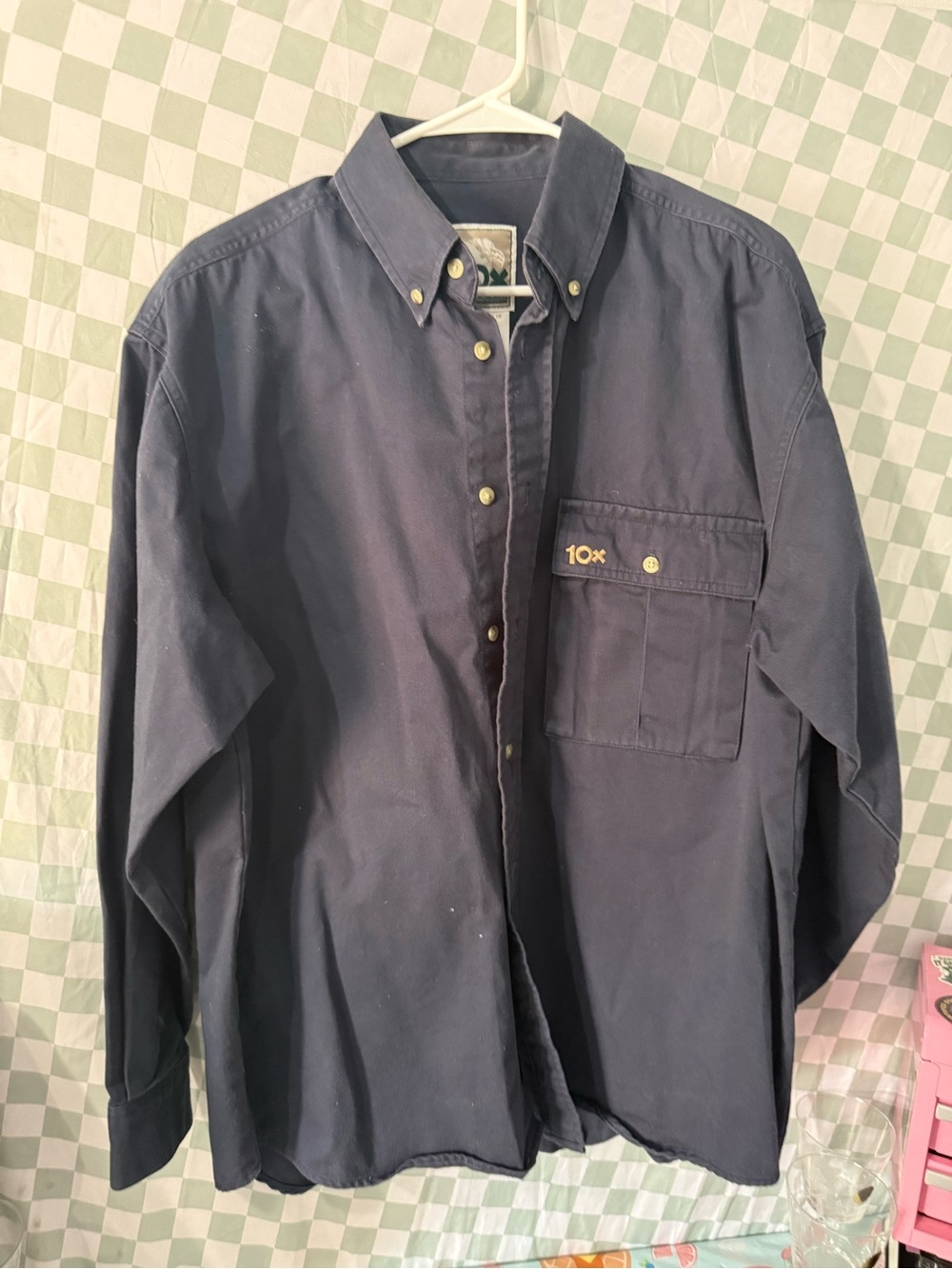 10X Men's Navy Long-Sleeve Button-Down Shirt